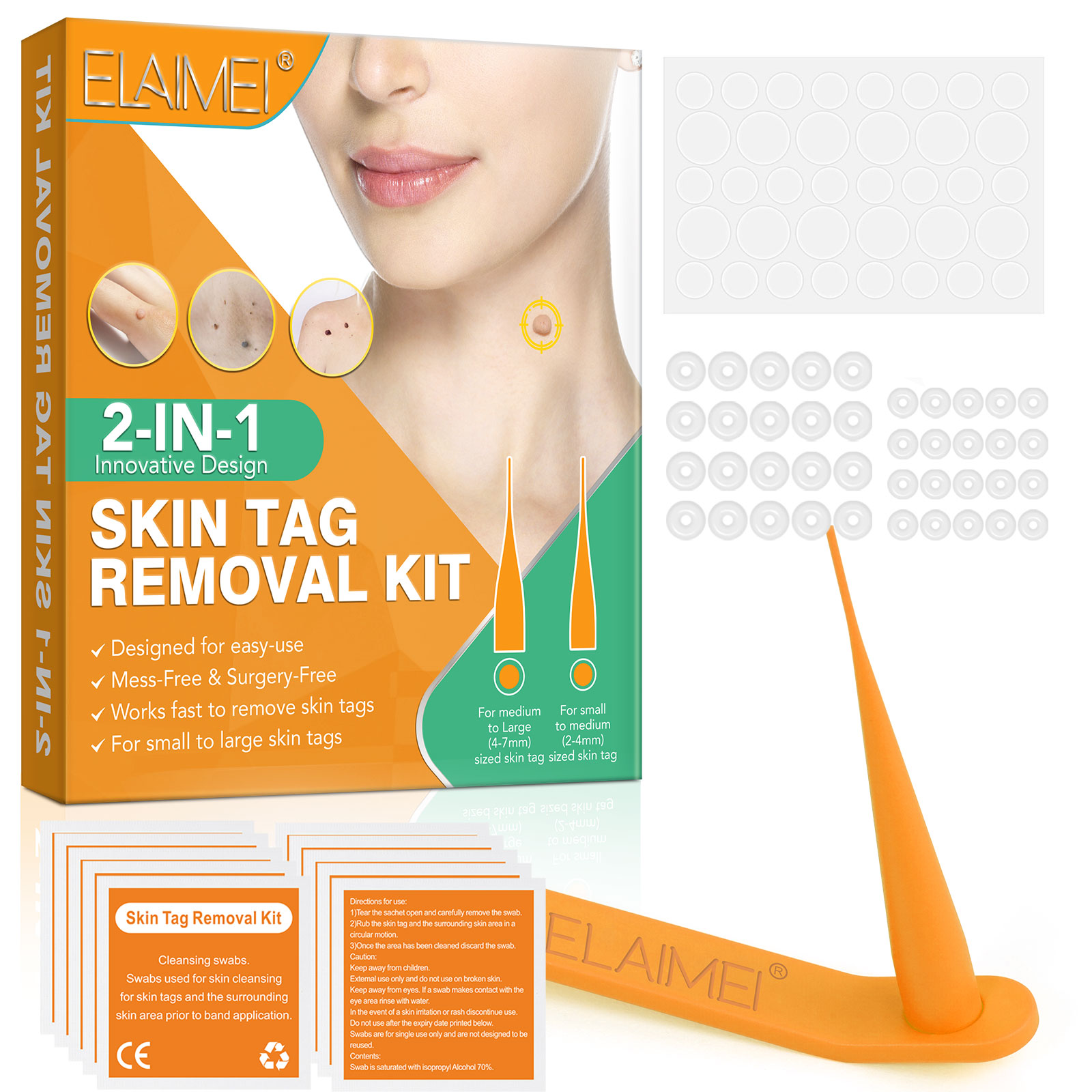 Elaimei Skin Tag Remover Kit Fast Effective Micro Safe Wart Removal