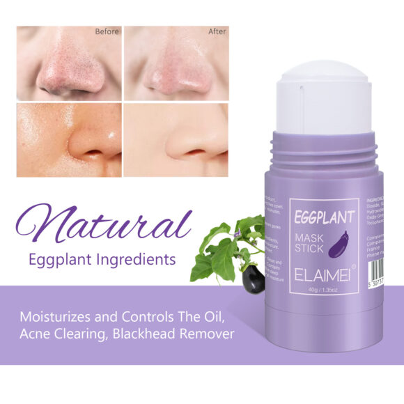 Elaimei Purifying Clay Stick Mask Oil Control Anti-Acne Eggplant Solid Fine Skin Acne AU