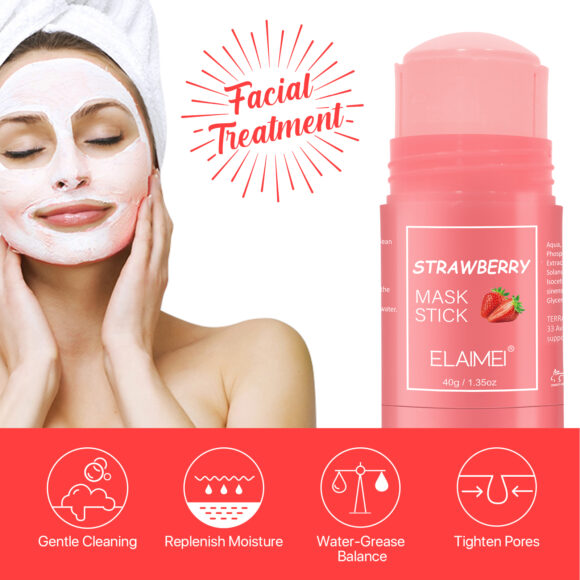 Elaimei Cleansing Purifying Clay Stick Mask Natural Oil Control Anti-Acne Solid Fine Skin Blackhead