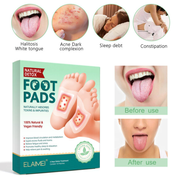 ELAIMEI Natural Detox Foot Pads for Toxin Removal