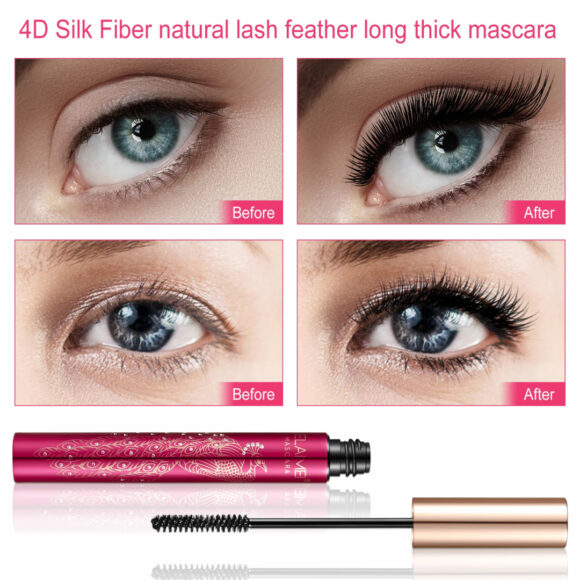 Elaimei 4D Silk Fiber Eyelash Mascara, Black 10ml