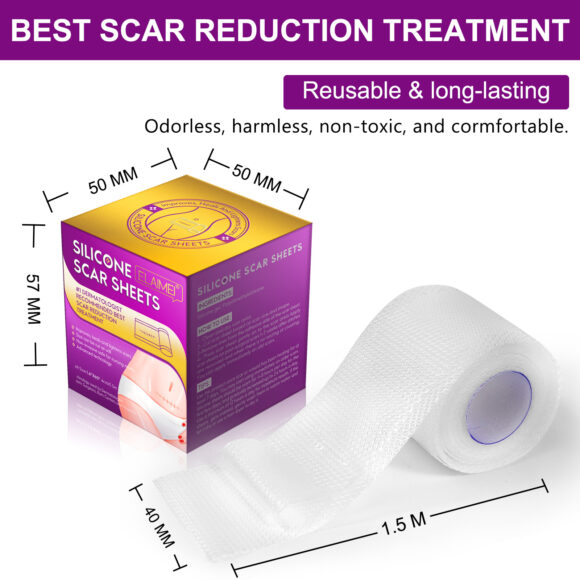 Elaimei Silicone Scar Removal Gel Tape Roll for Skin Treatment Repair 1.5 m