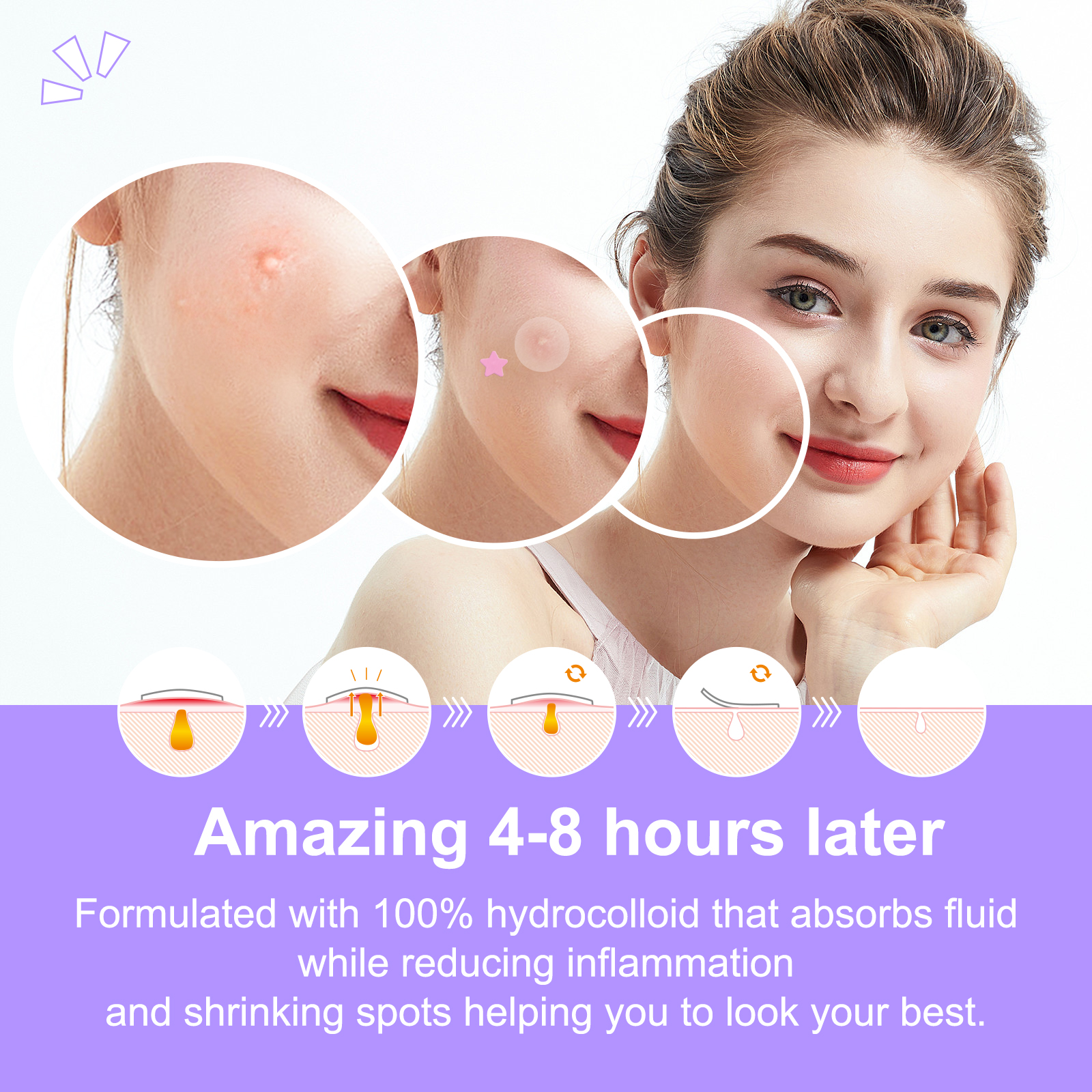 Elaimei Stars + Round Acne Patches, pack of 126pcs