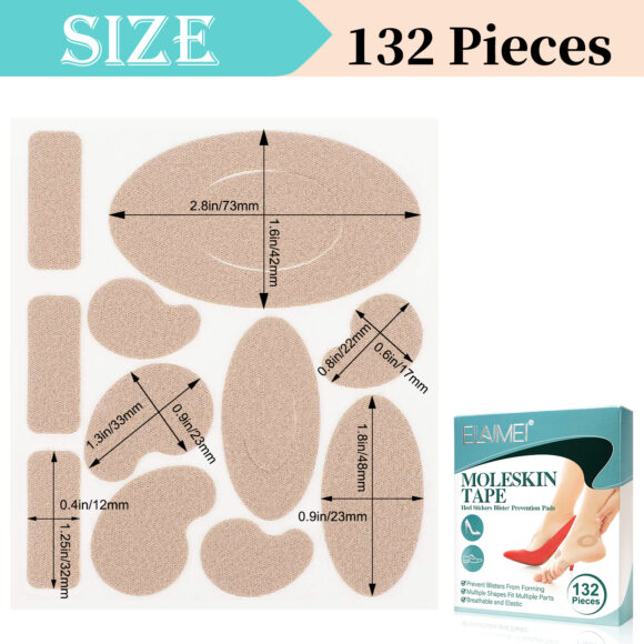 Elaimei Foot Moleskin Tape, pack of 132pcs