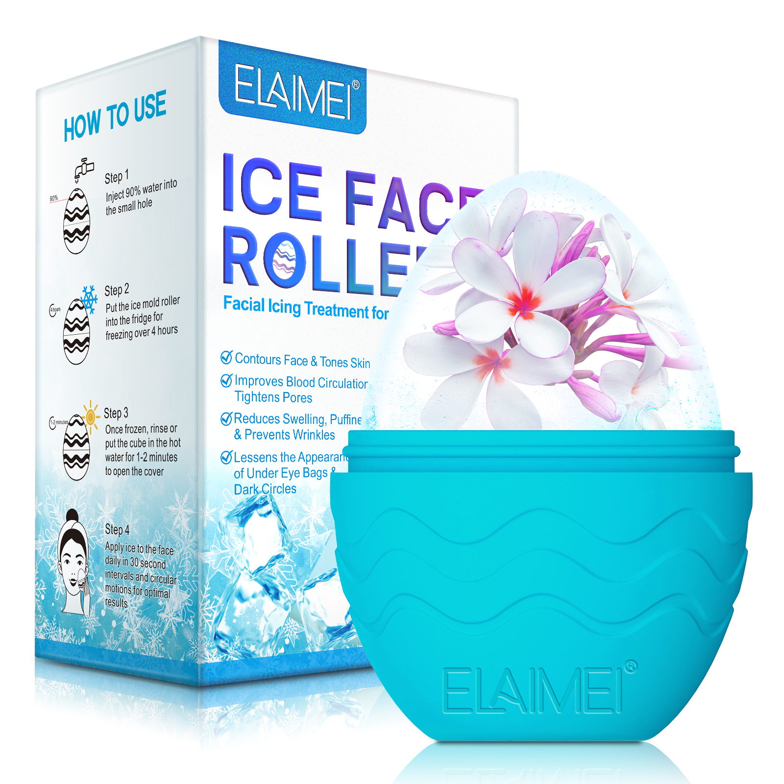 Elaimei Ice Facial Roller, Blue