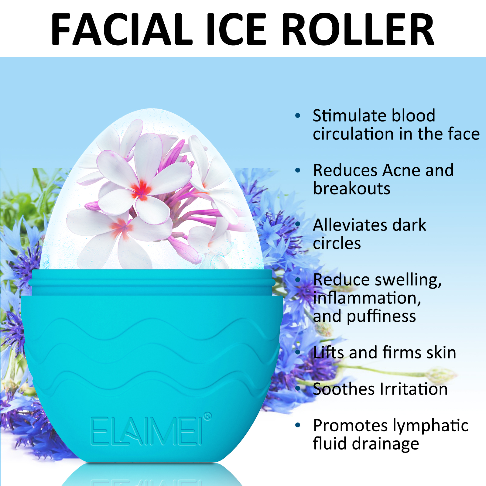 Elaimei Ice Facial Roller, Blue