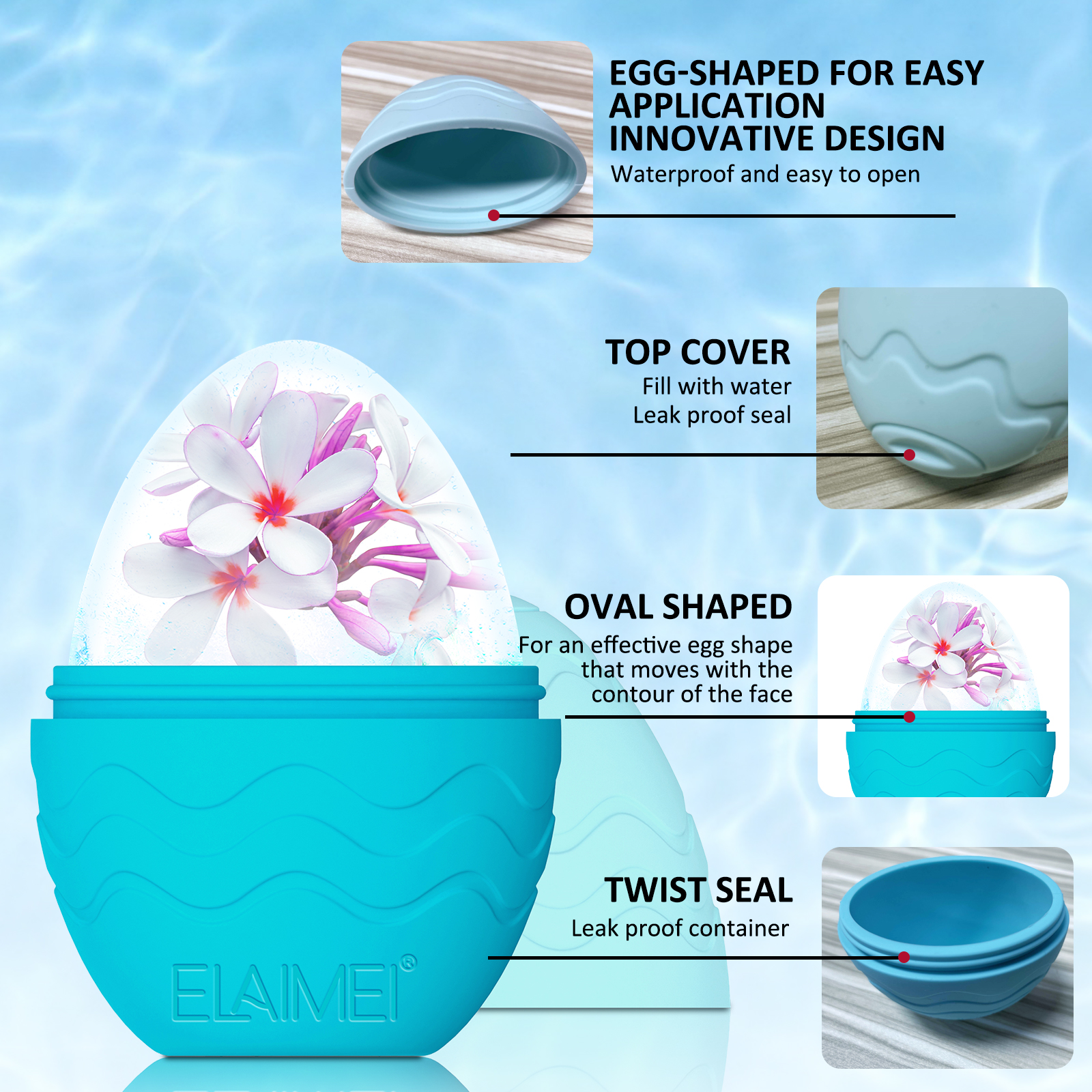 Elaimei Ice Facial Roller, Blue