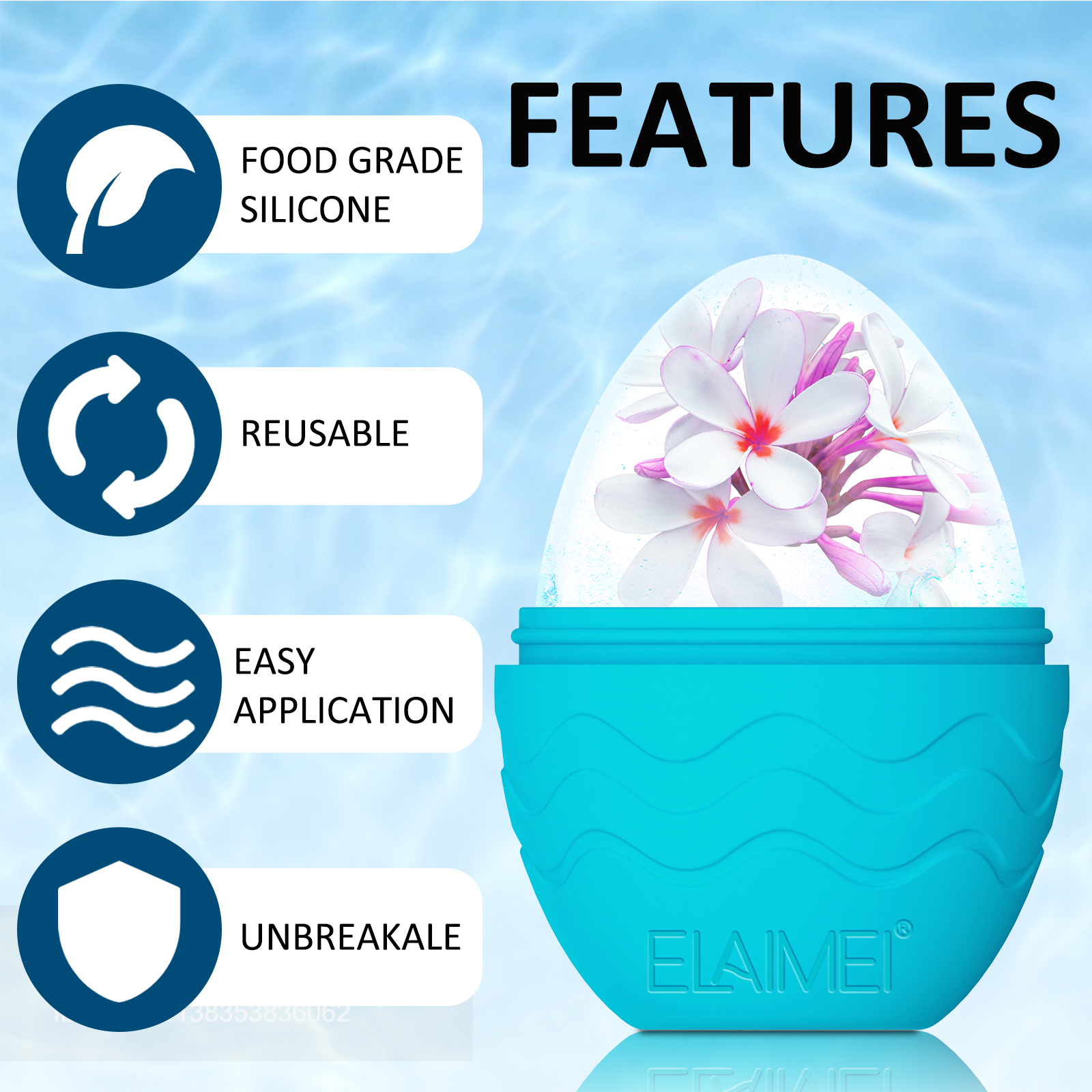 Elaimei Ice Facial Roller, Blue
